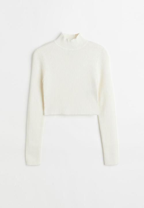 H&M - Ribbed turtleneck top - cream