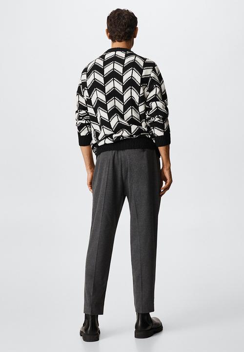 MANGO - Sweater omega - black/white