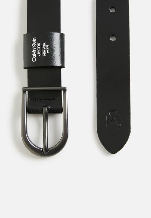 Calvin Klein - Round logo loop belt - black
