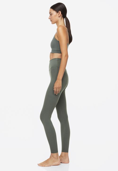 H&M - Sports tights in softmove™ - dark khaki green
