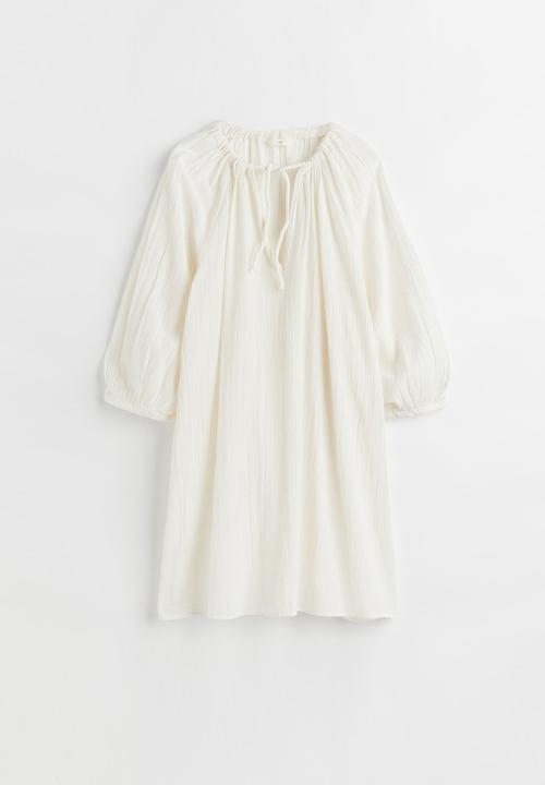 H&M - Balloon-sleeved dress - white