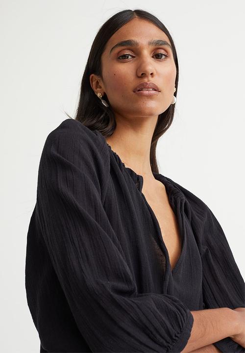 H&M - Balloon-sleeved dress - black