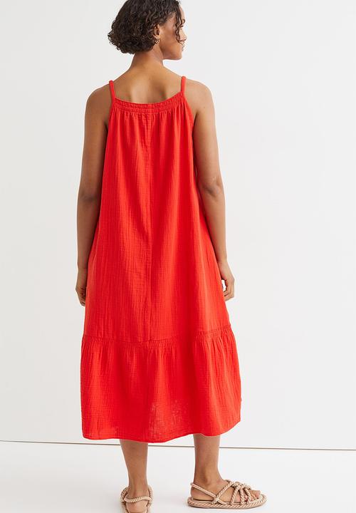 H&M - Double-weave cotton dress - red