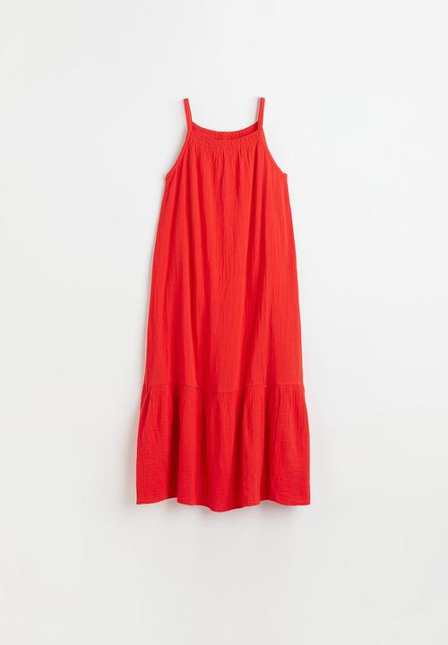 H&M - Double-weave cotton dress - red