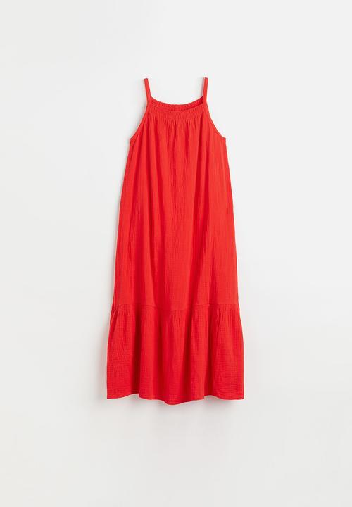 H&M - Double-weave cotton dress - red