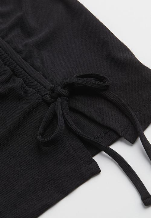 H&M - Fitted drawstring-detail dress - black