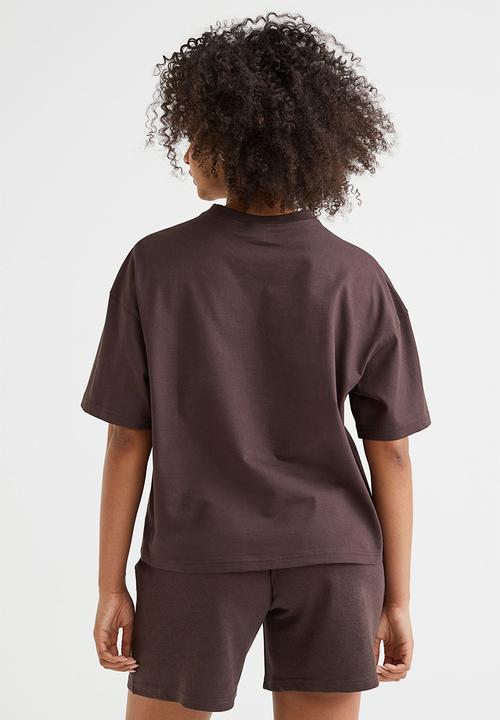 H&M - Boxy T-shirt - dark brown