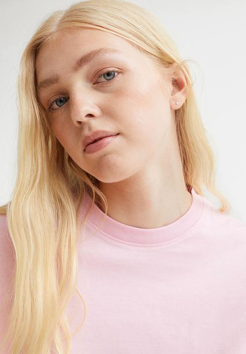 H&M - Boxy T-shirt - light pink