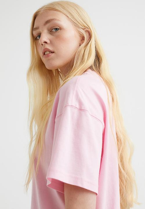 H&M - Boxy T-shirt - light pink