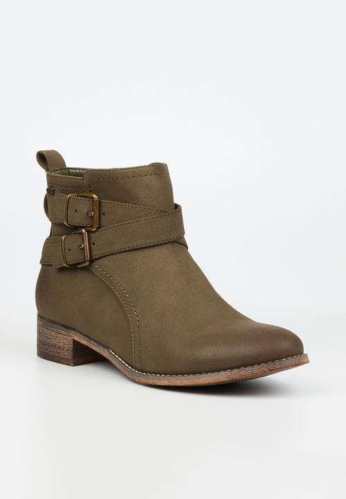 Miss Black - Abir3 ankle boot - olive
