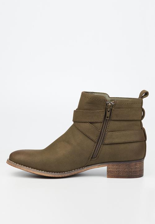Miss Black - Abir3 ankle boot - olive