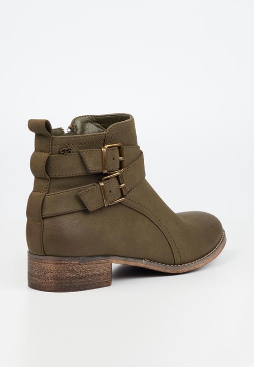 Miss Black - Abir3 ankle boot - olive