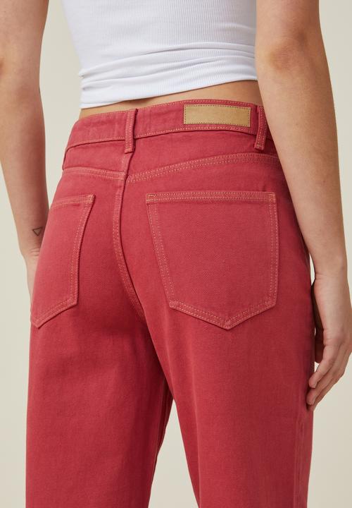 Cotton On - Loose straight jean - rust red 