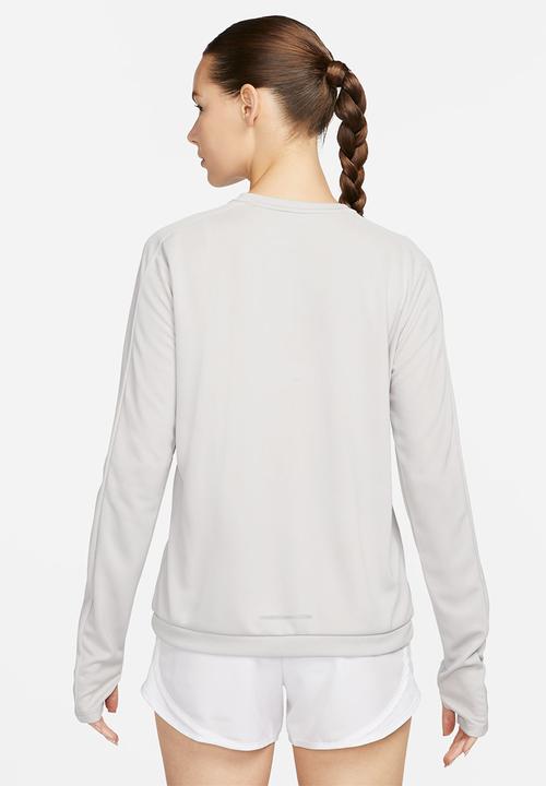 Nike - W nk df pacer crew - lt iron ore/reflective silver