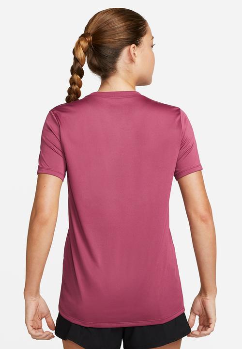 Nike - W nike dri-fit tee rlgd lbr - rosewood & white
