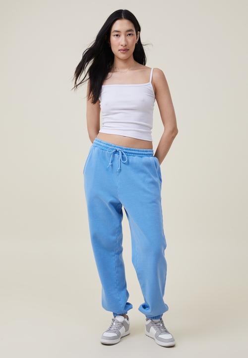 Cotton On - Classic washed trackpant - warm fuzzy blue 