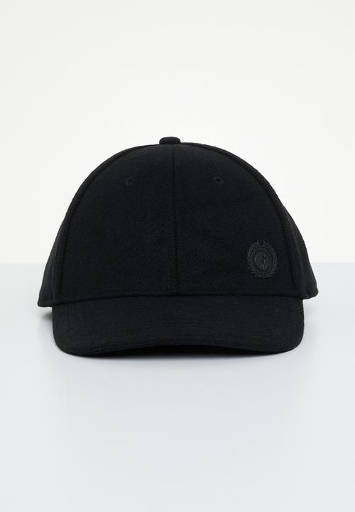 POLO - Mens 6 panel melton peak - black
