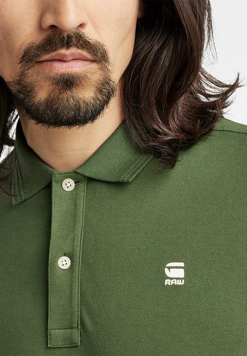G-STAR - Dunda slim polo short sleeve - dk nuri green