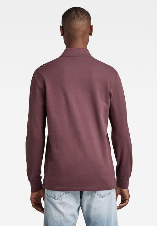 G-STAR - Dunda core polo long sleeve - vineyard wine