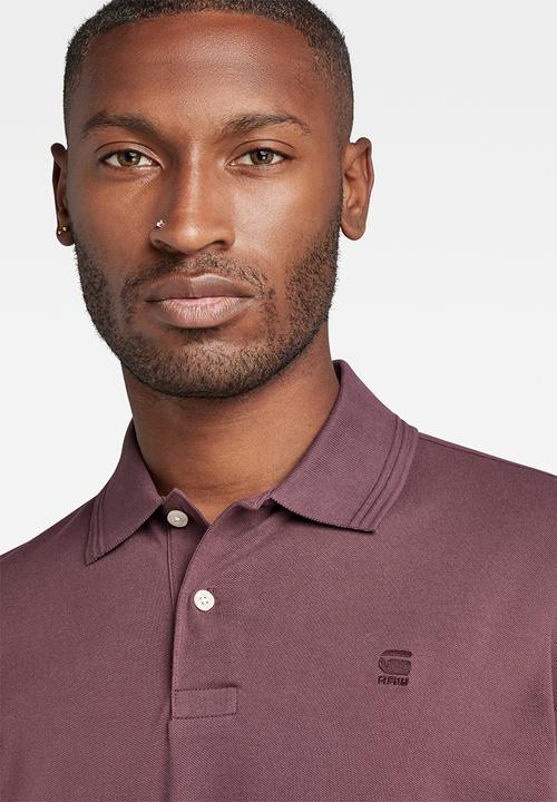G-STAR - Dunda core polo long sleeve - vineyard wine