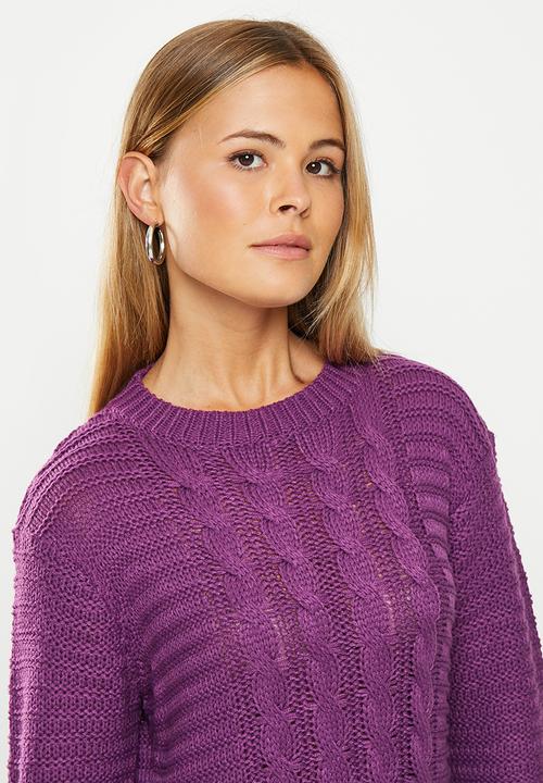 dailyfriday - Knitwear cable dress - purple