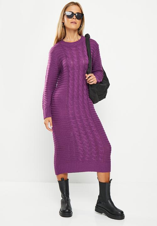 dailyfriday - Knitwear cable dress - purple