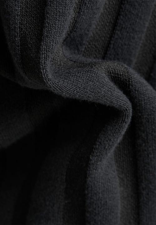 G-STAR - 3D line loose half zip knit - caviar/cloack