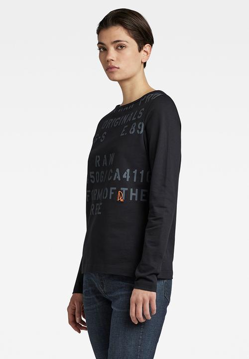 G-STAR - Stencil long sleeve gr r T-shirt - caviar