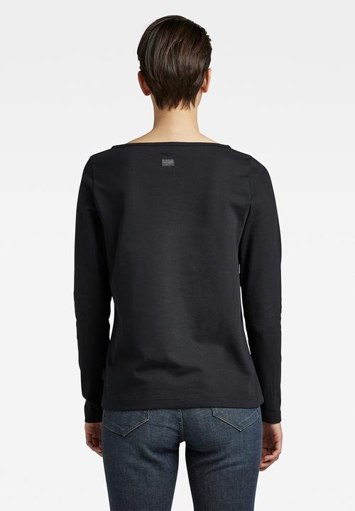 G-STAR - Stencil long sleeve gr r T-shirt - caviar