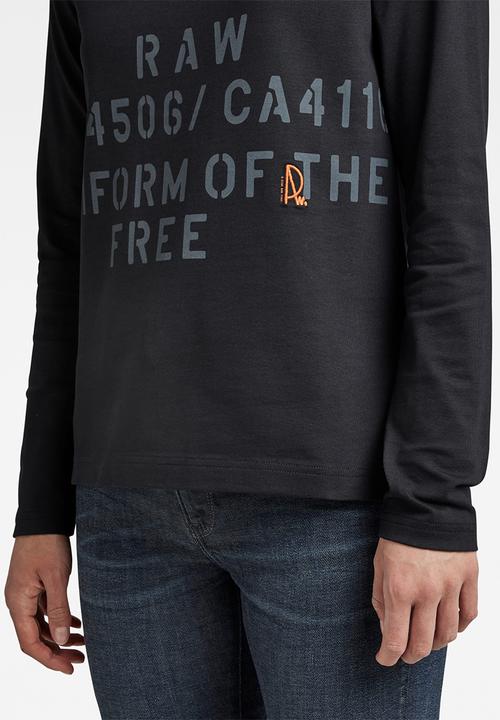 G-STAR - Stencil long sleeve gr r T-shirt - caviar