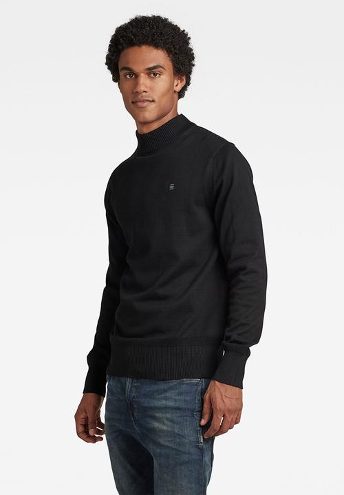 G-STAR - Premium core mock knit - dk black