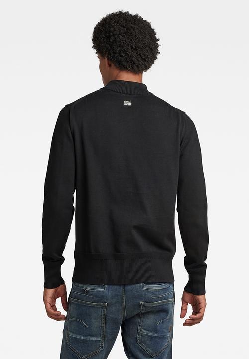 G-STAR - Premium core mock knit - dk black