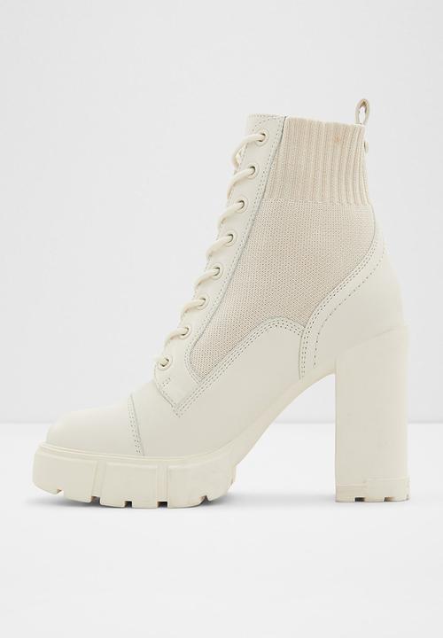 ALDO - Rebel leather boot - open white