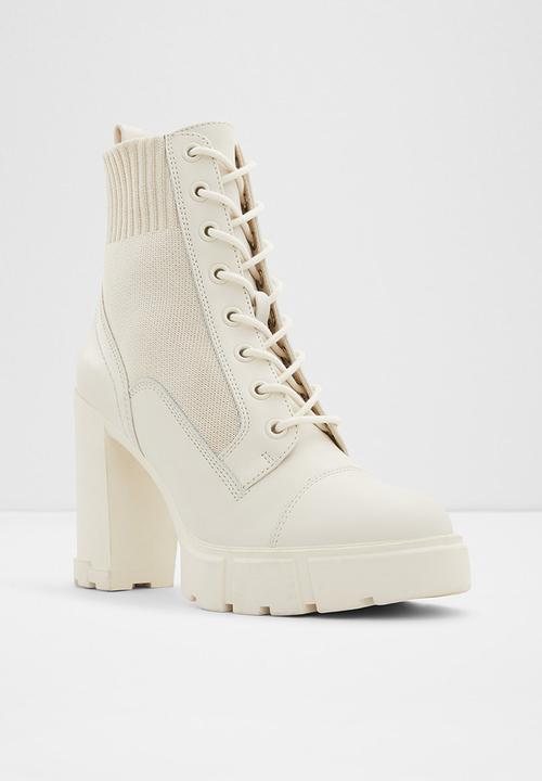ALDO - Rebel leather boot - open white