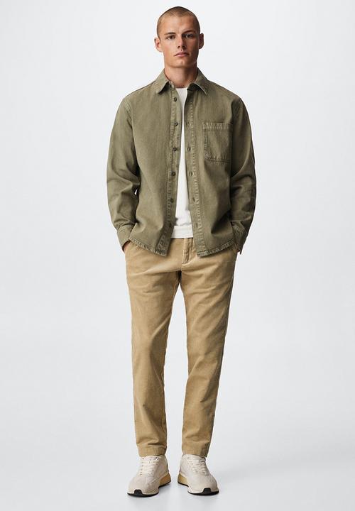 MANGO - Trousers berdam - beige