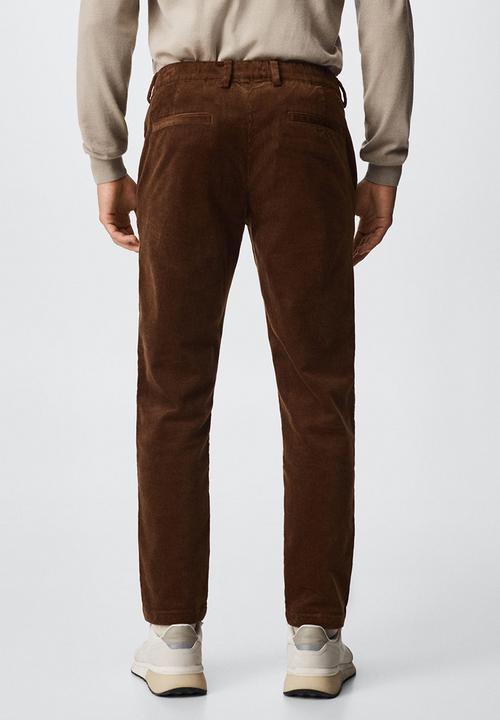 MANGO - Trousers berdam - tobacco brown