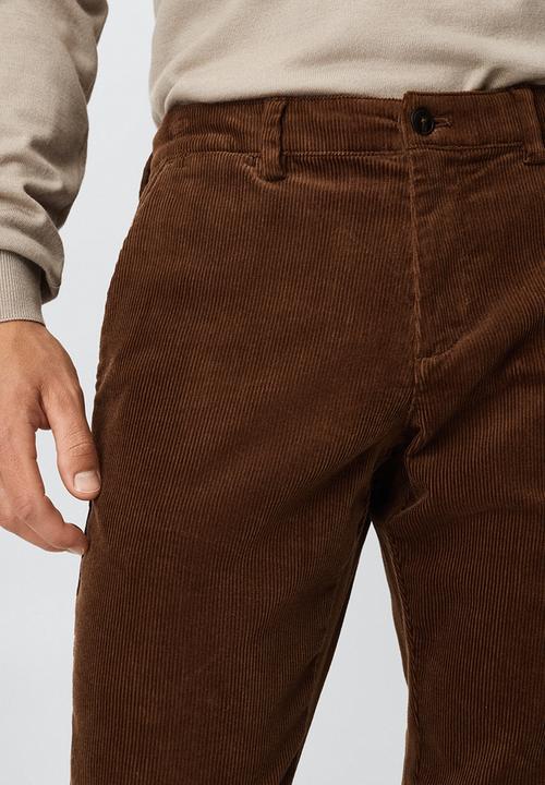MANGO - Trousers berdam - tobacco brown