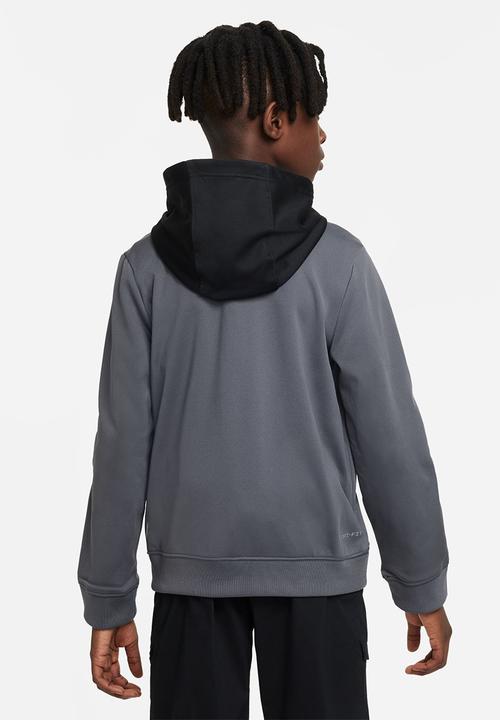 Nike - B nsw repeat sw pk fz hoodie - iron grey/black/sesame