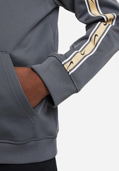 Nike - B nsw repeat sw pk fz hoodie - iron grey/black/sesame