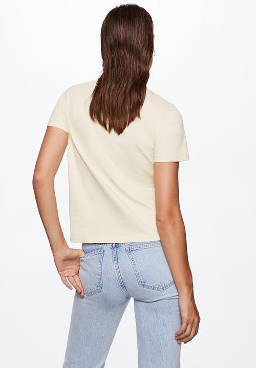 MANGO - T-shirt arizona - light beige