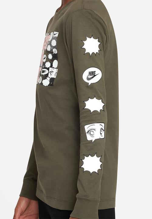 Nike - U nsw ls tee boxy sleeve sp23 - cargo khaki