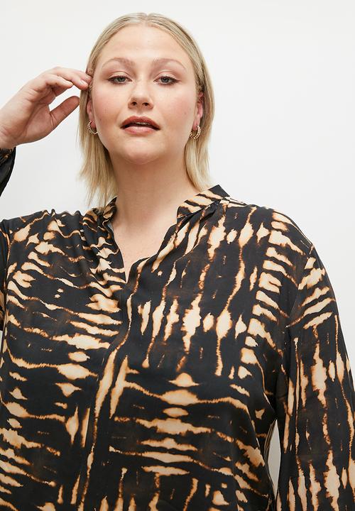 edit Plus - V neck blouse - multi 