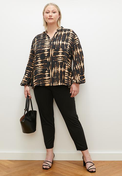 edit Plus - V neck blouse - multi 