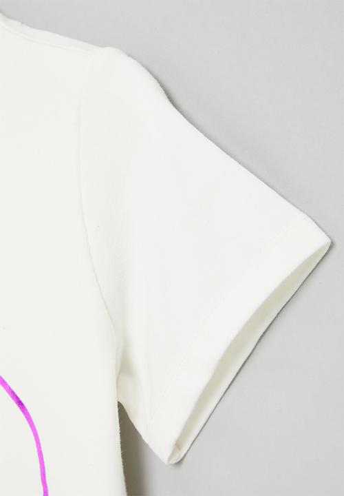 SISSY BOY - Heart throb: regular fit top with short sleeves - off white
