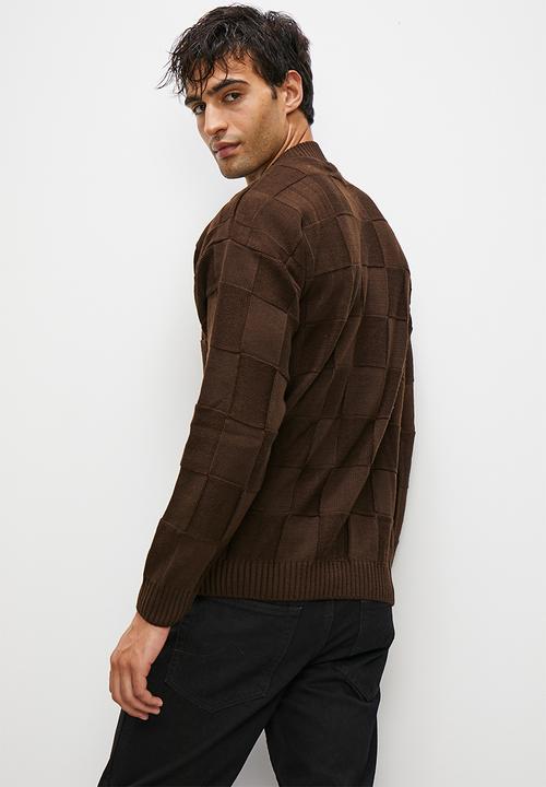 Superbalist - Regular fit jacquard turtleneck - brown