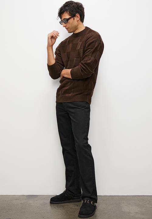 Superbalist - Regular fit jacquard turtleneck - brown