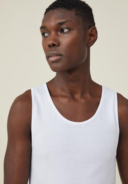 Cotton On - 2x2 Rib tank - vintage white