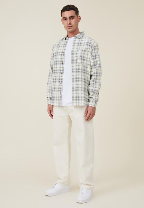 Cotton On - Boston long sleeve shirt - washed stone check