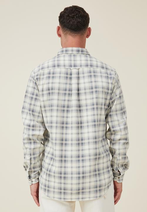 Cotton On - Boston long sleeve shirt - washed stone check