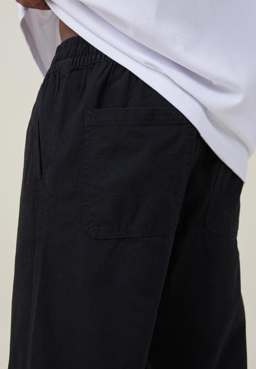 Cotton On - Elastic worker pant - true black